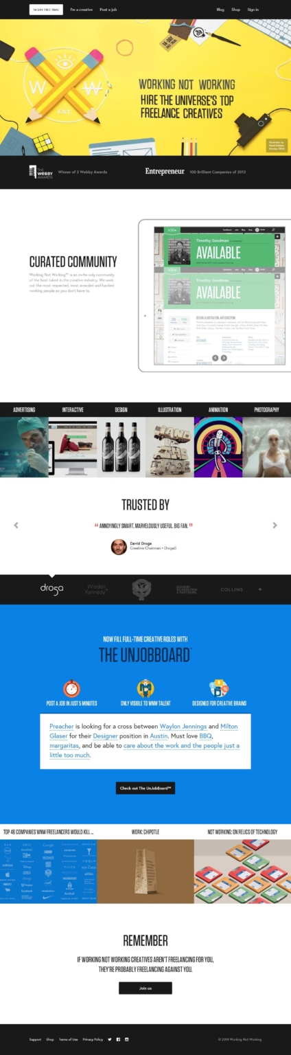 Working Not Working Flat UI Design Trends
